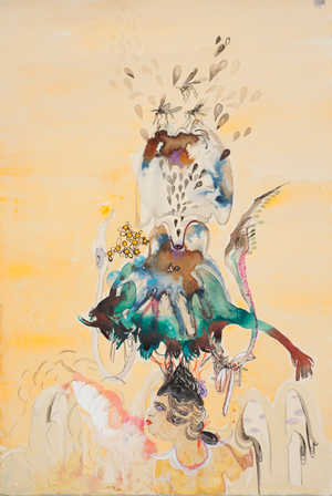 Rina Banerjee - “Sexual Separation”, 2012. Technique mixte sur papier. Courtesy Galerie Nathalie Obadia, Paris/Bruxelles.