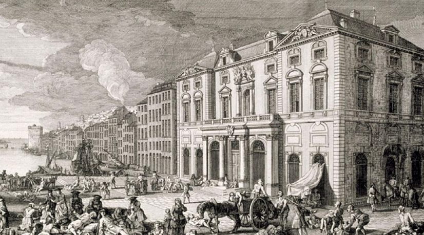 Vue de l'Hotel de ville de Marseille en 1720 pendant l'épidémie de peste