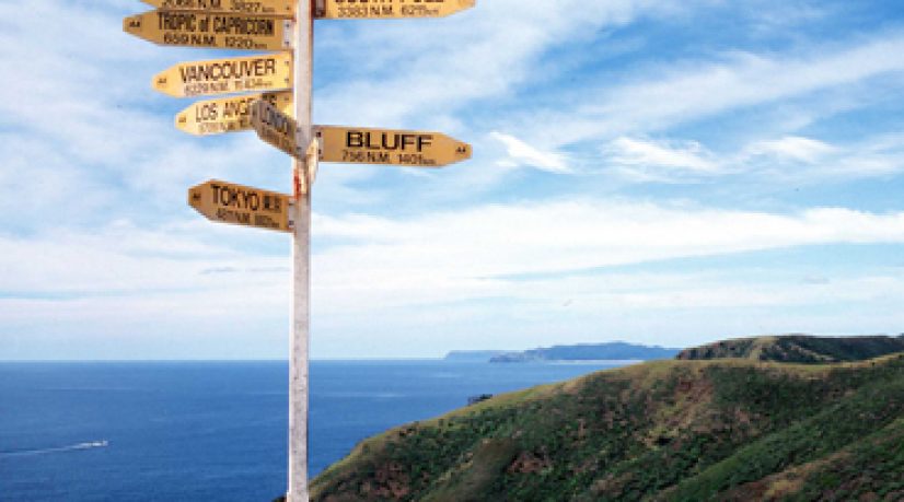 Panneaux de directions sur une montagne