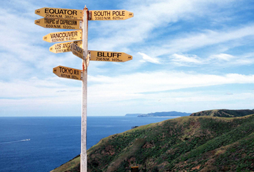 Panneaux de directions sur une montagne