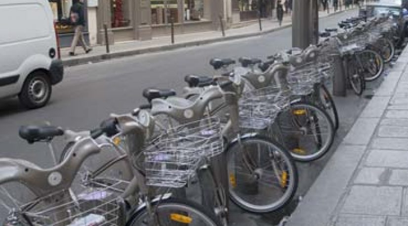 Rangée de Vélib