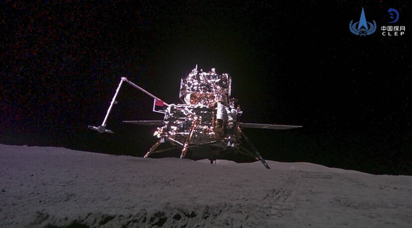 Un drapeau chinois sur la face cachée de la Lune