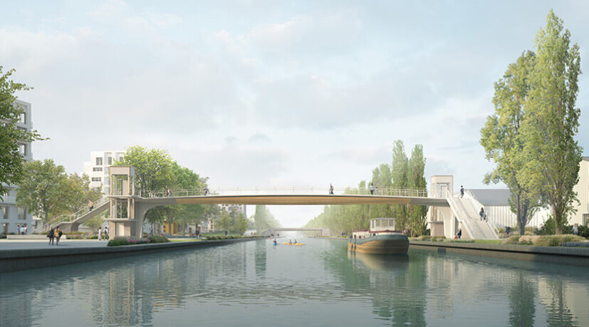 Nouvelle passerelle structurante sur le canal de l’Ourcq à Bondy